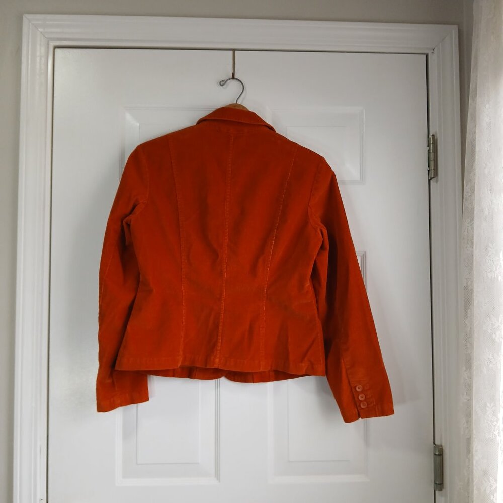Tangerine Orange Corduroy Jacket by Talbots Size 12 - Picture 7 of 9